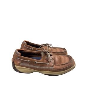 Sperry Boat Shoe Men's 12M Brown Leather Intrepid 2-Eye‎ Slip-On Casual Topsider